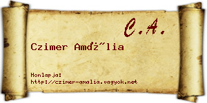 Czimer Amália névjegykártya